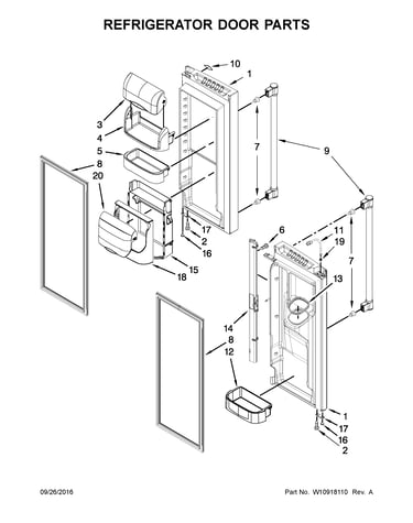Refrigerator door parts