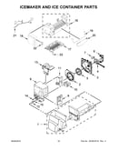 Icemaker and ice container parts