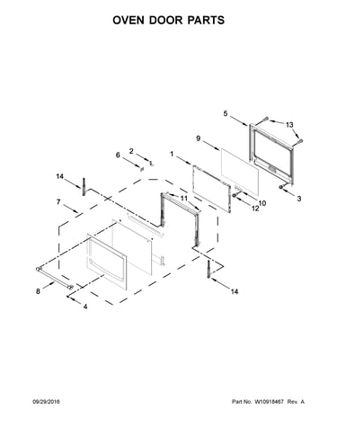 Oven door parts