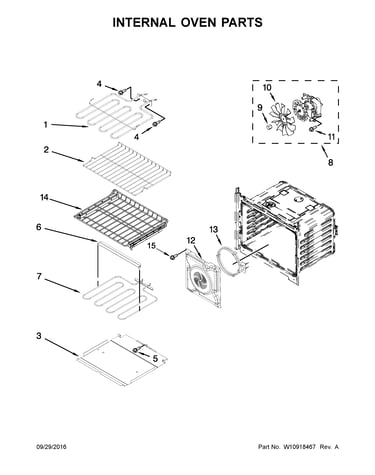 Internal oven parts