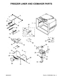 Freezer liner and icemaker parts