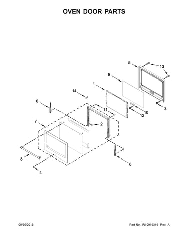 Oven door parts