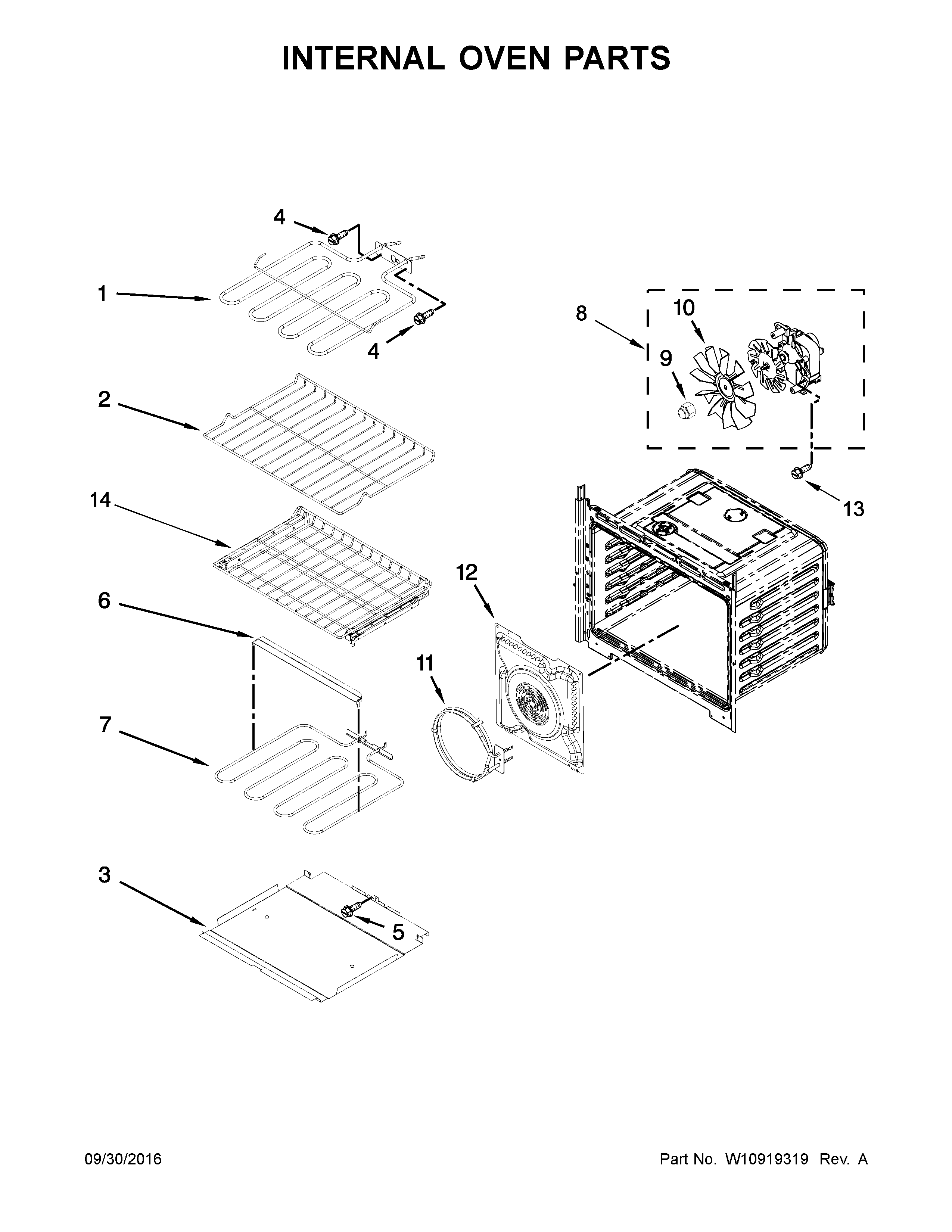 Internal oven parts
