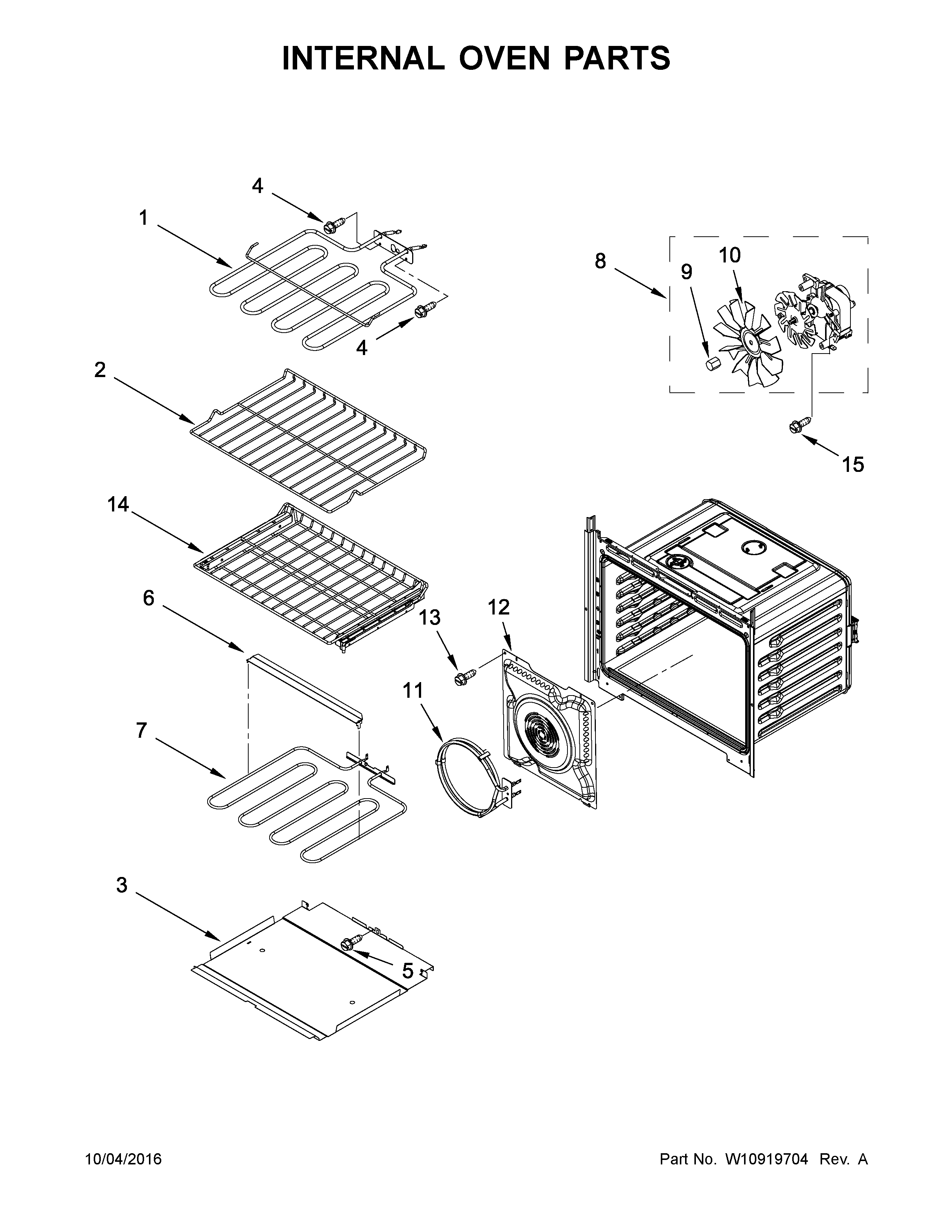 Internal oven parts