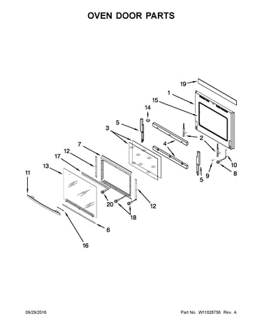 Oven door parts