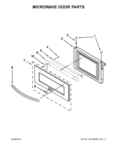 Microwave door parts