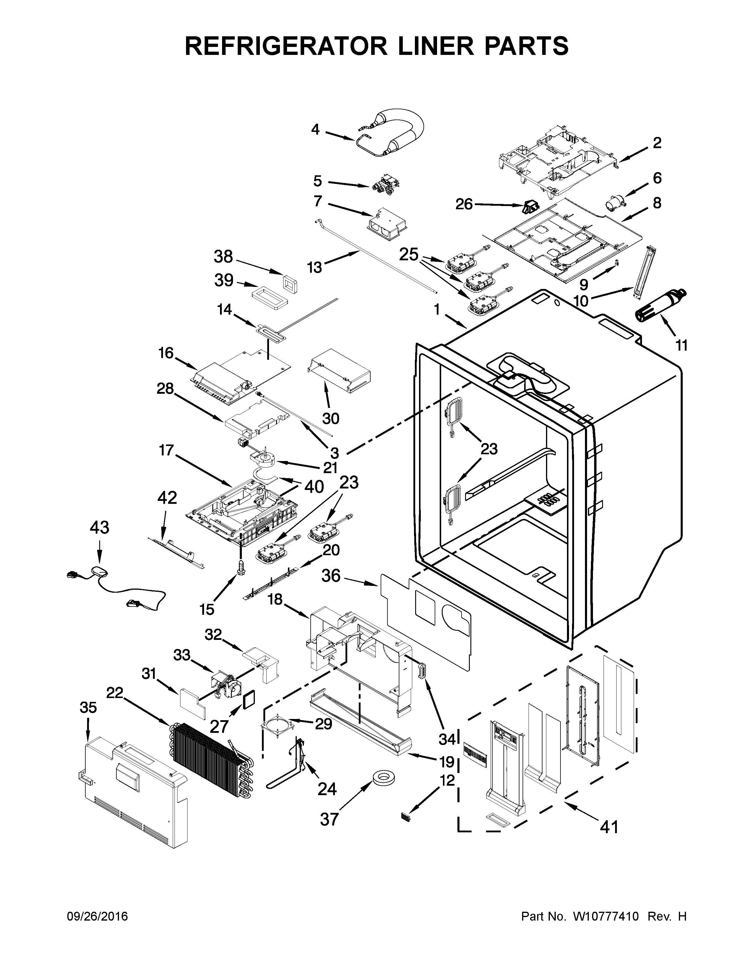 REFRIGERATOR LINER PARTS