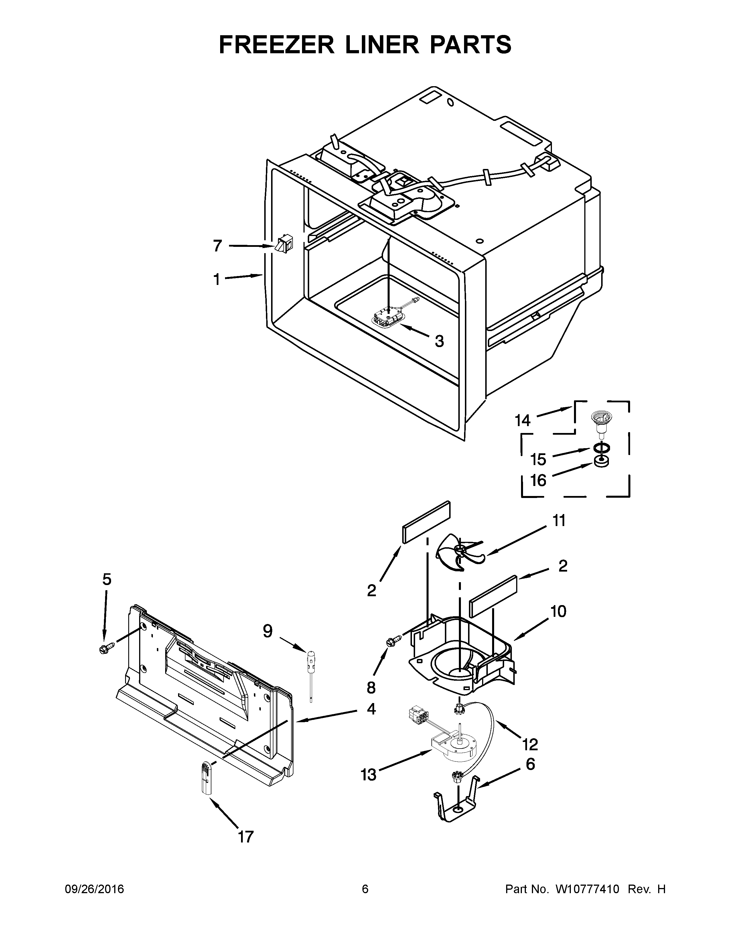 FREEZER LINER PARTS