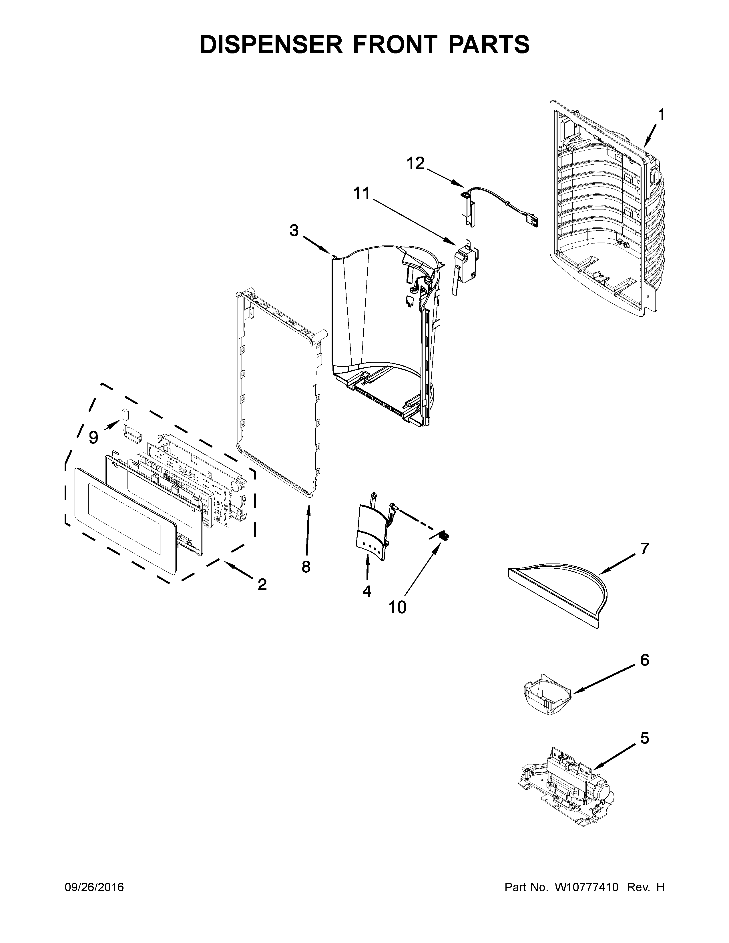 DISPENSER FRONT PARTS