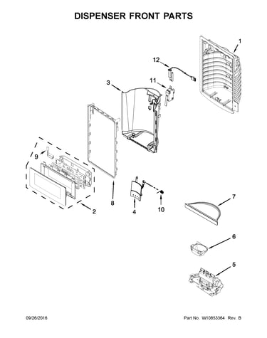 Dispenser front parts