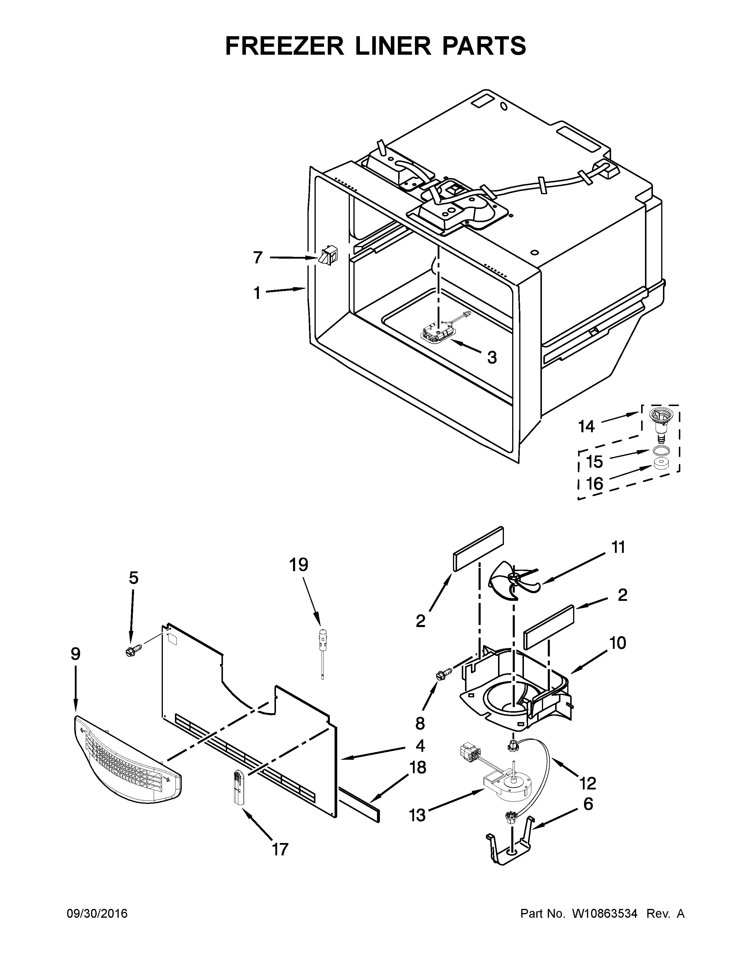 Freezer liner parts