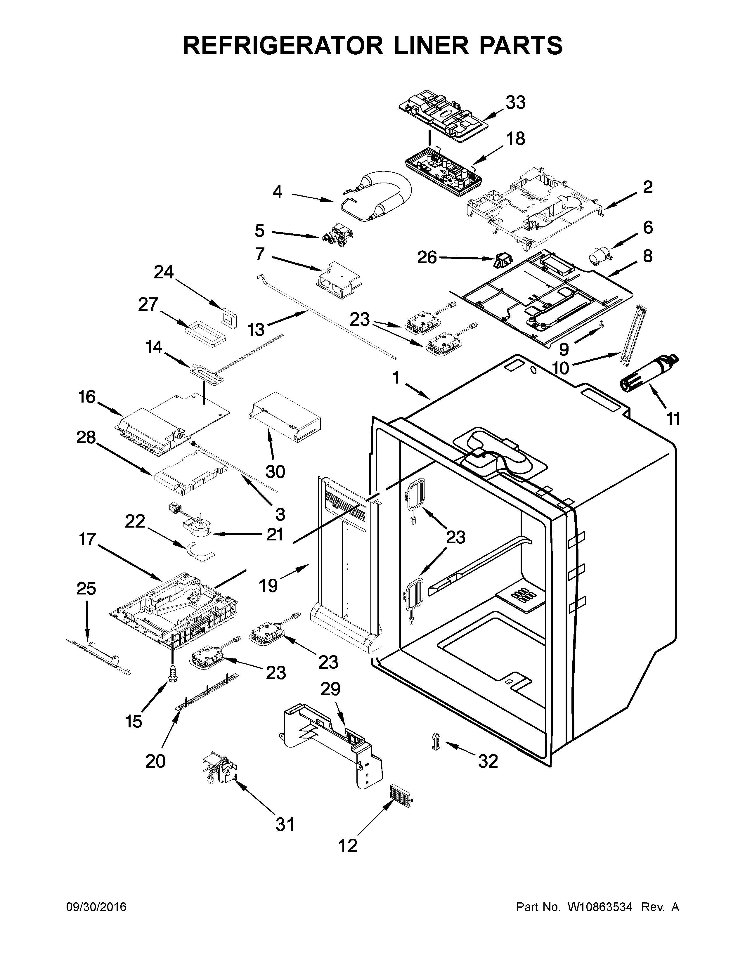 Refrigerator liner parts