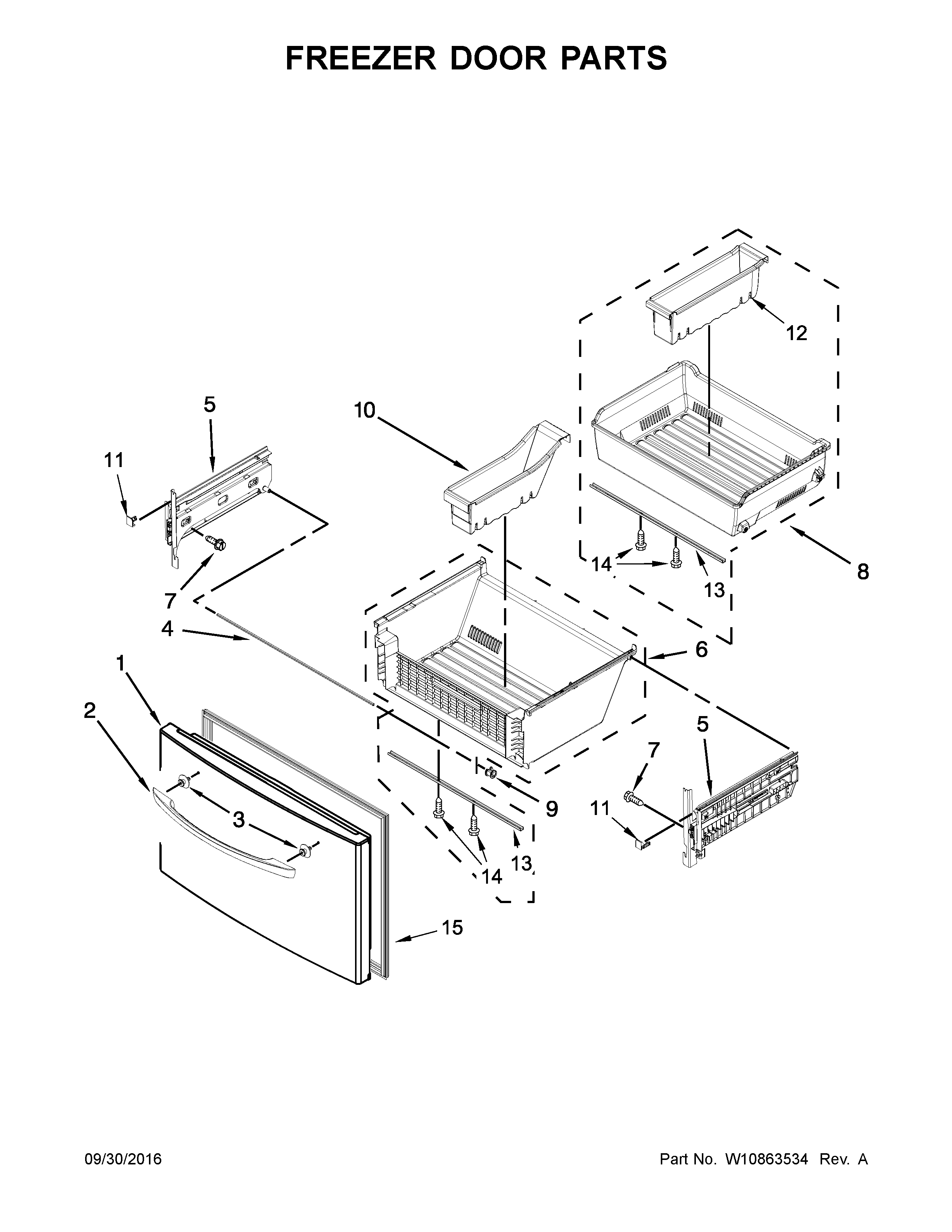 Freezer door parts