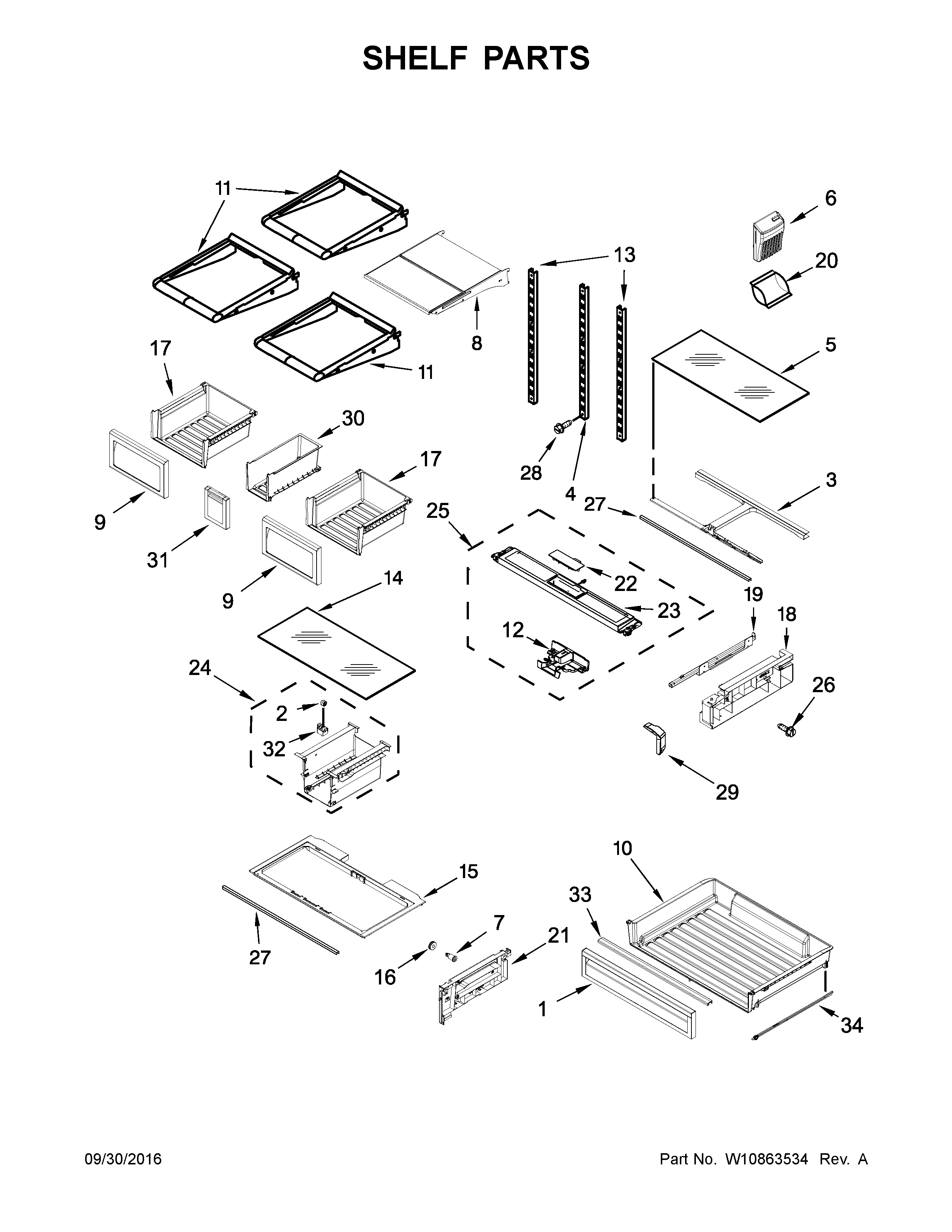 Shelf parts