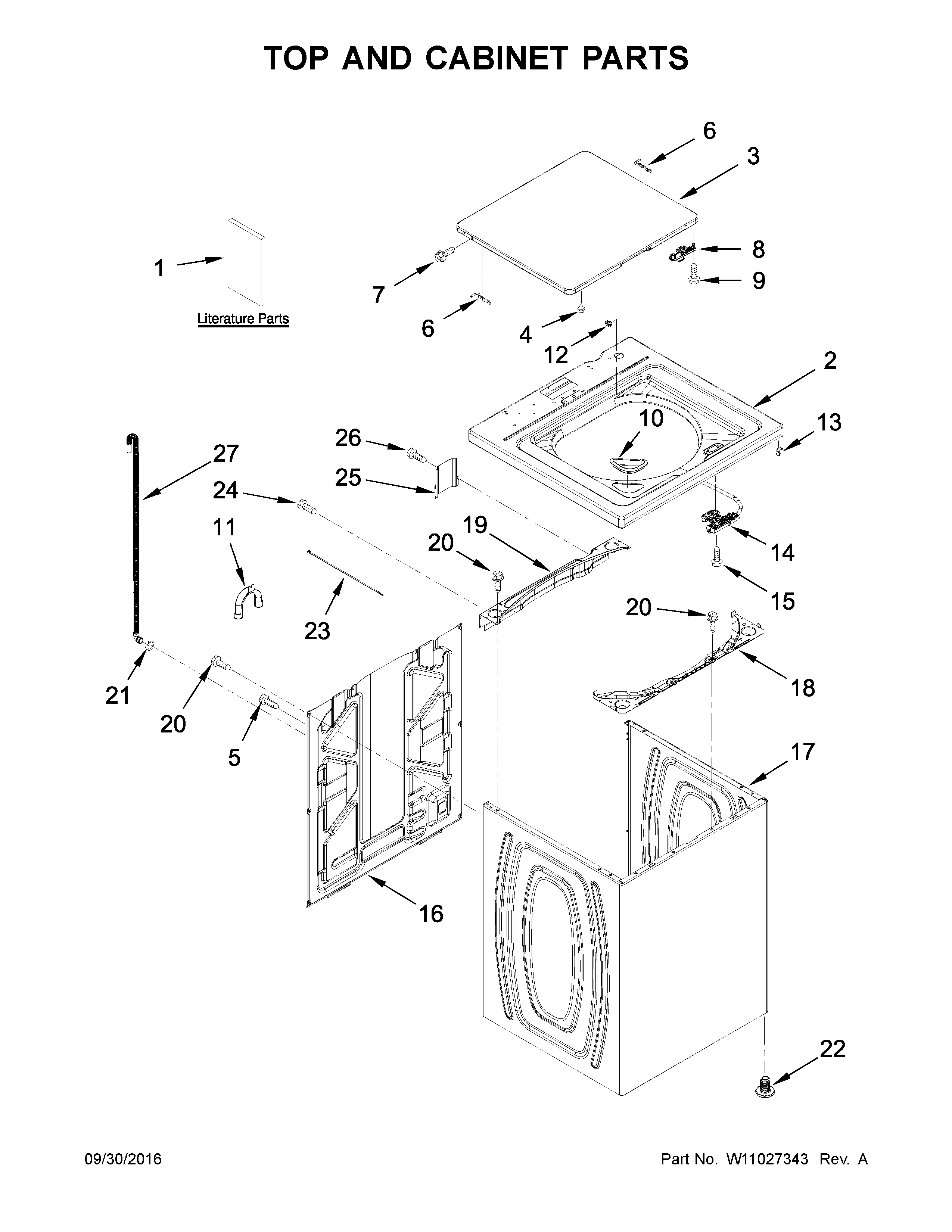 TOP AND CABINET PARTS