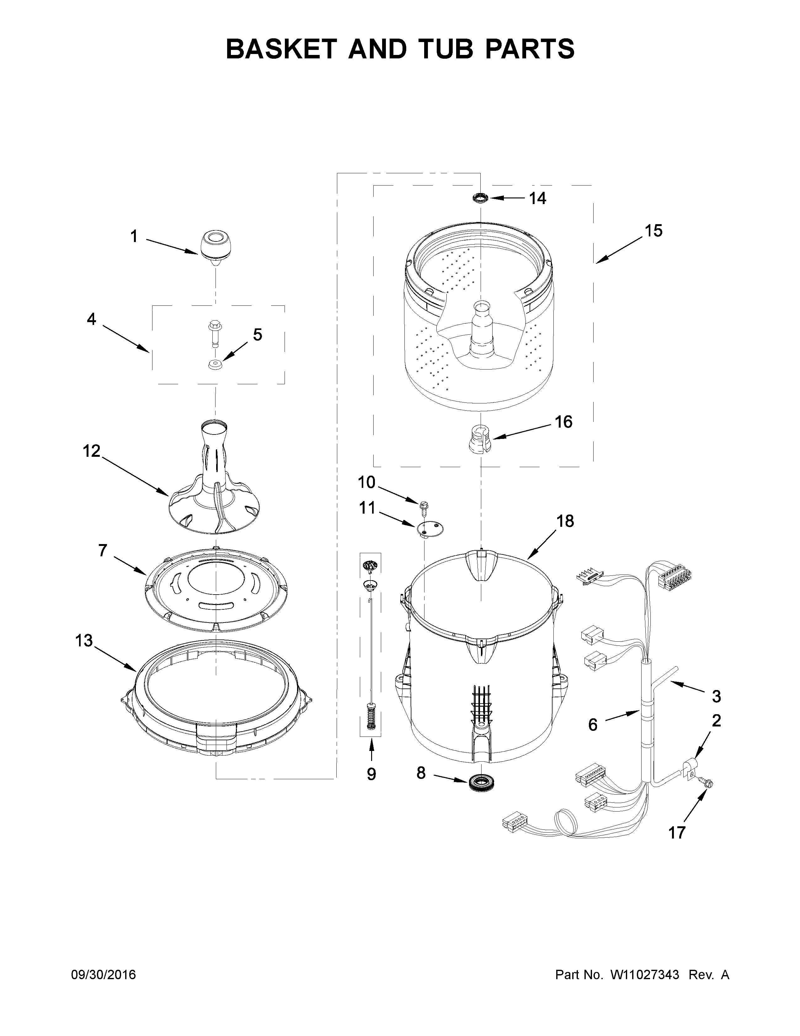 Basket and tub parts