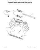 Cabinet and installation parts