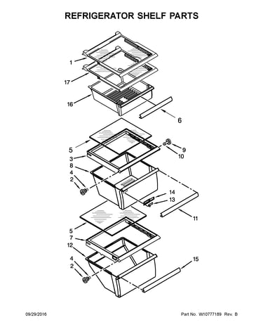 Refrigerator shelf parts
