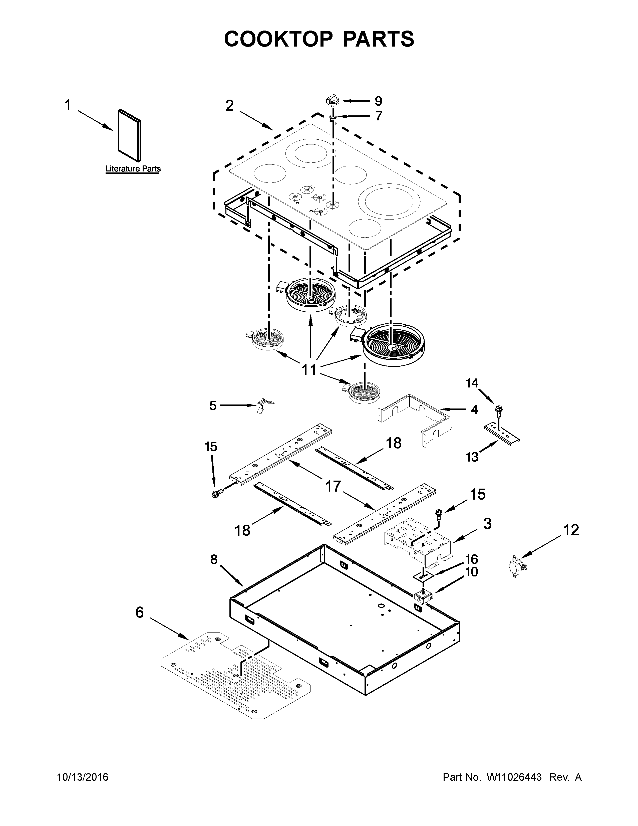 Cooktop parts