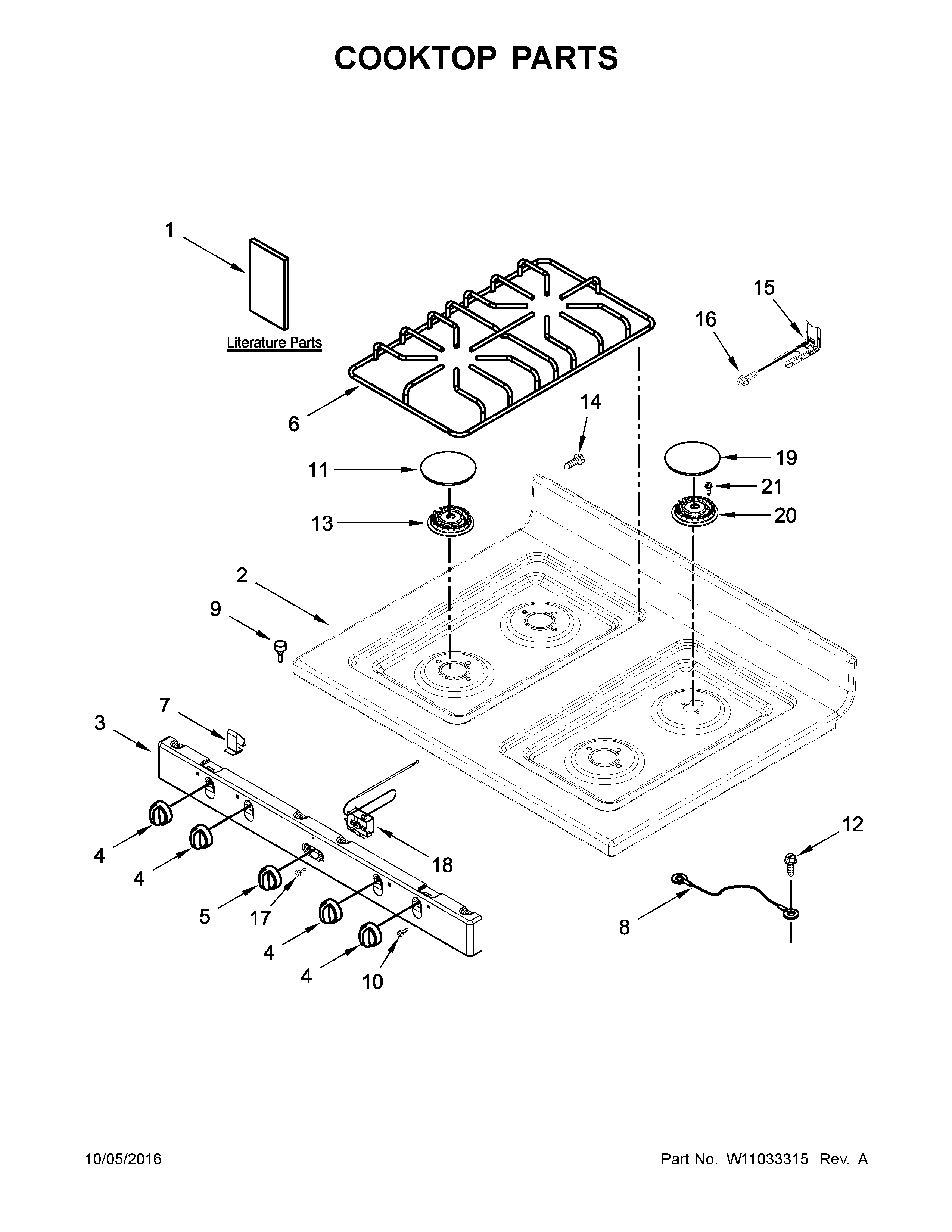 Cooktop parts
