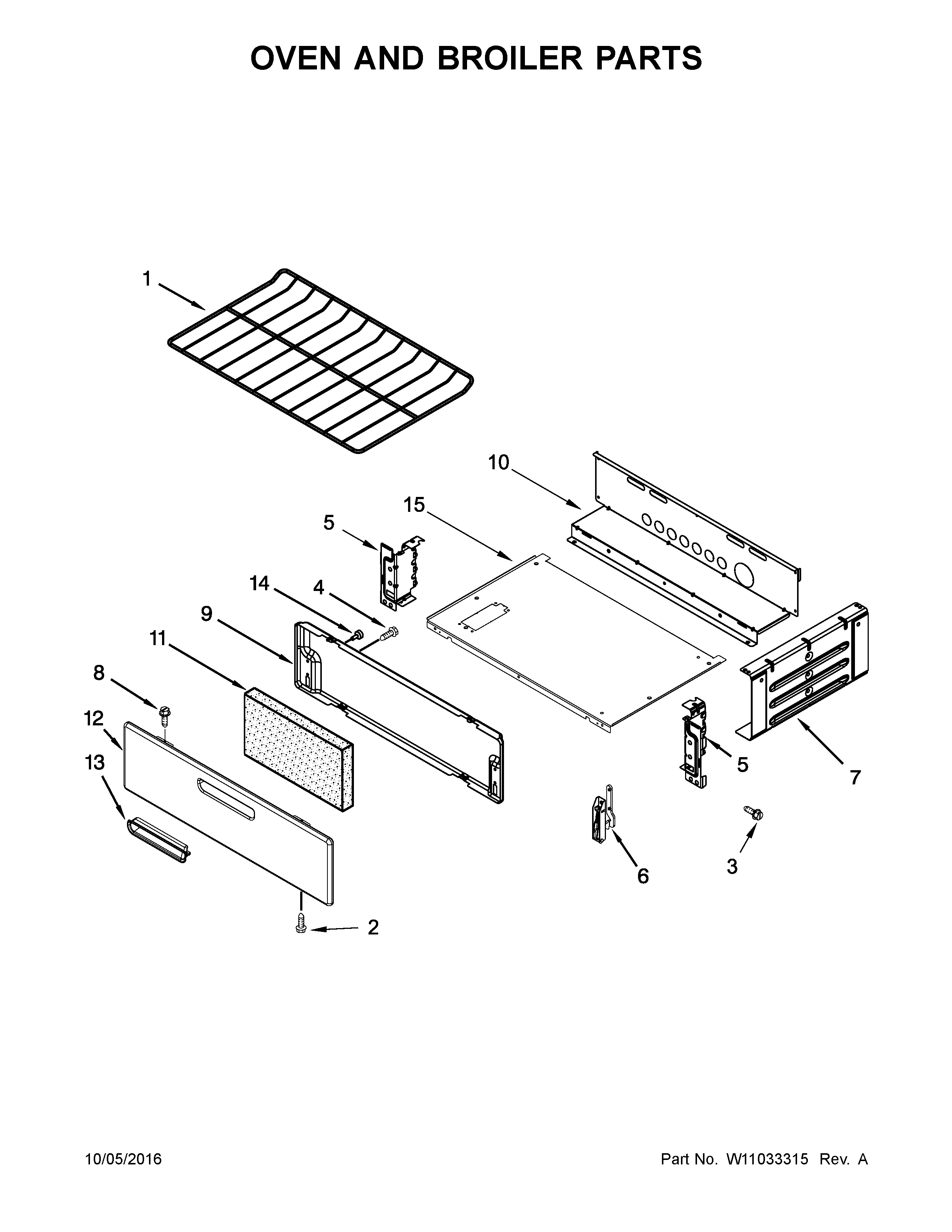 Oven and broiler parts
