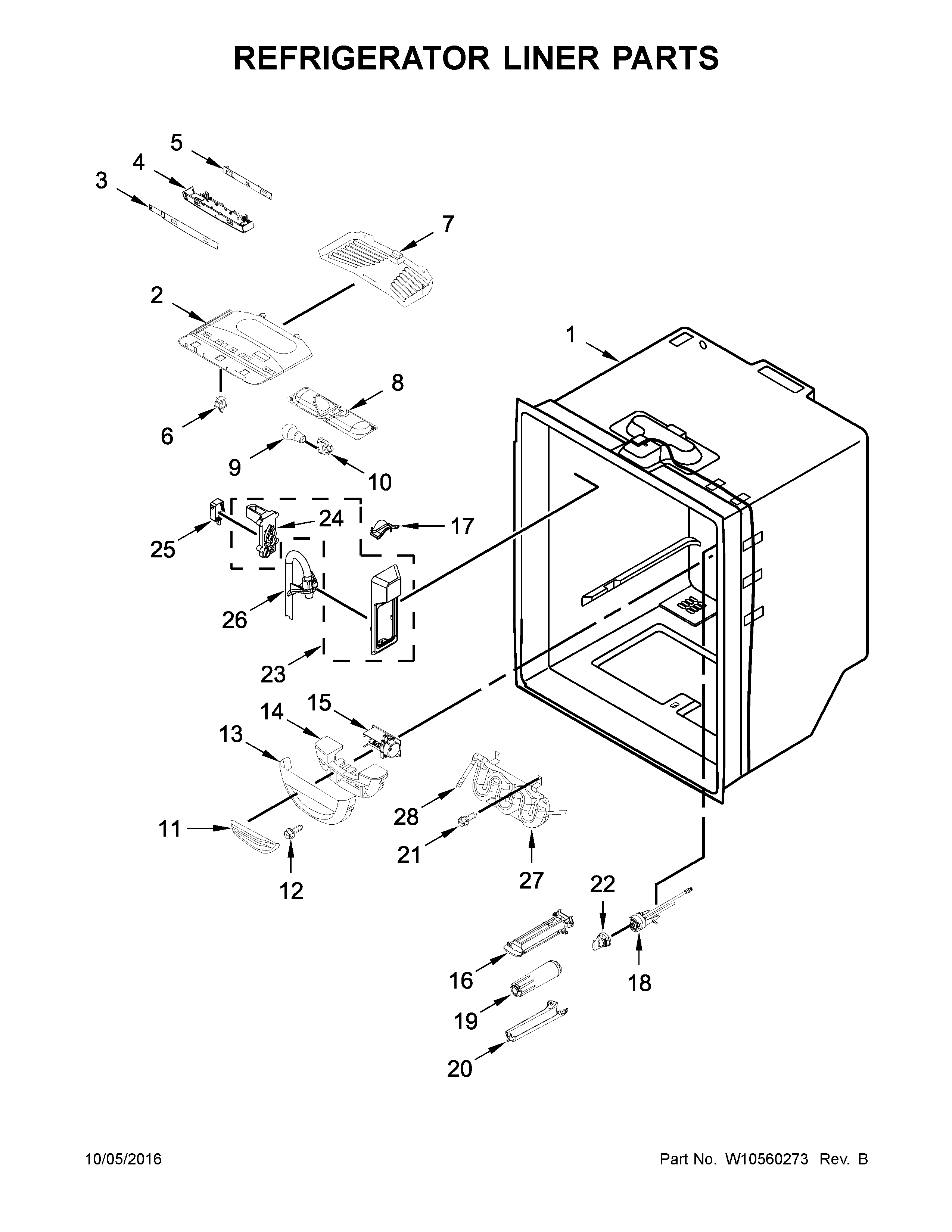 REFRIGERATOR LINER PARTS