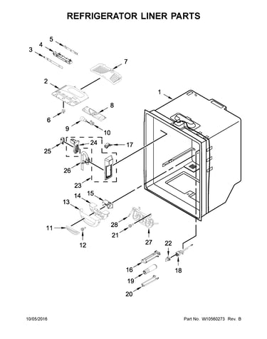 Refrigerator liner parts