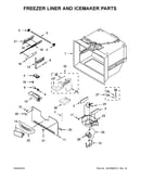 Freezer liner and icemaker parts