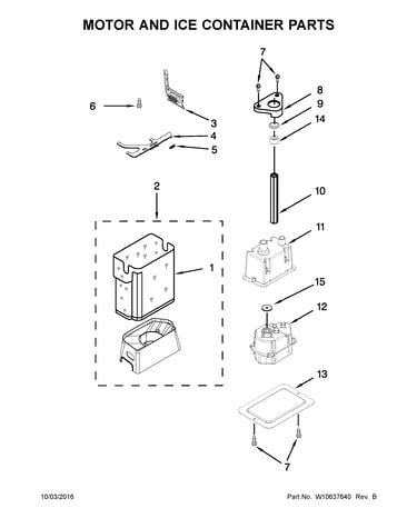 Motor and ice container parts