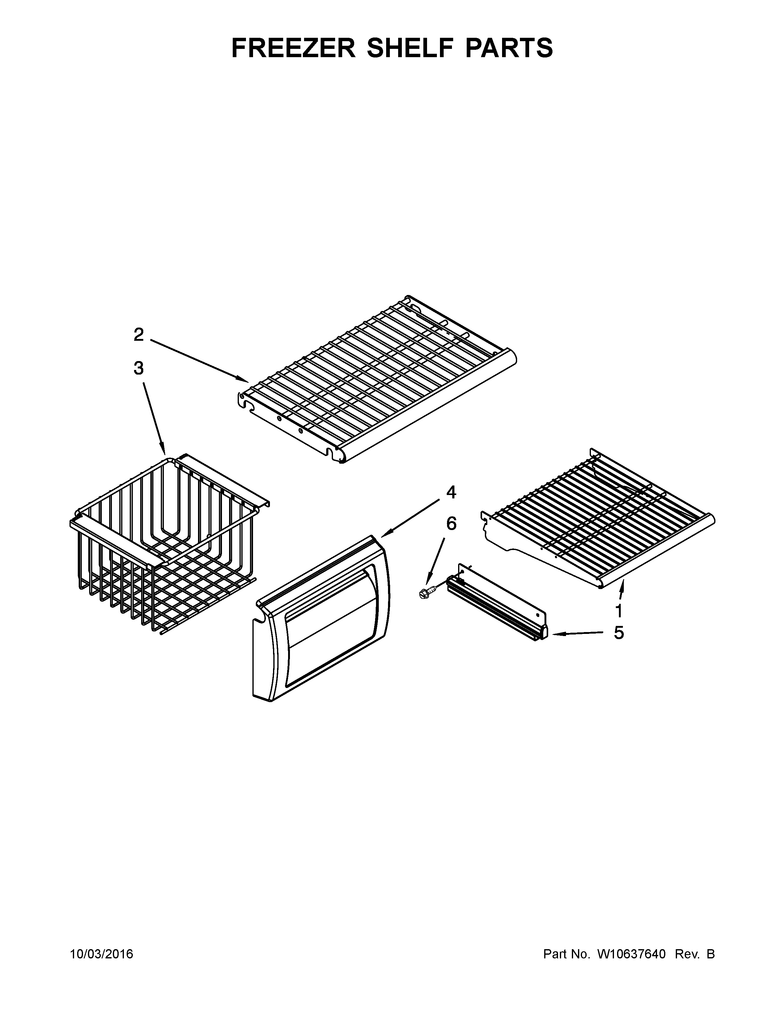 Freezer shelf parts