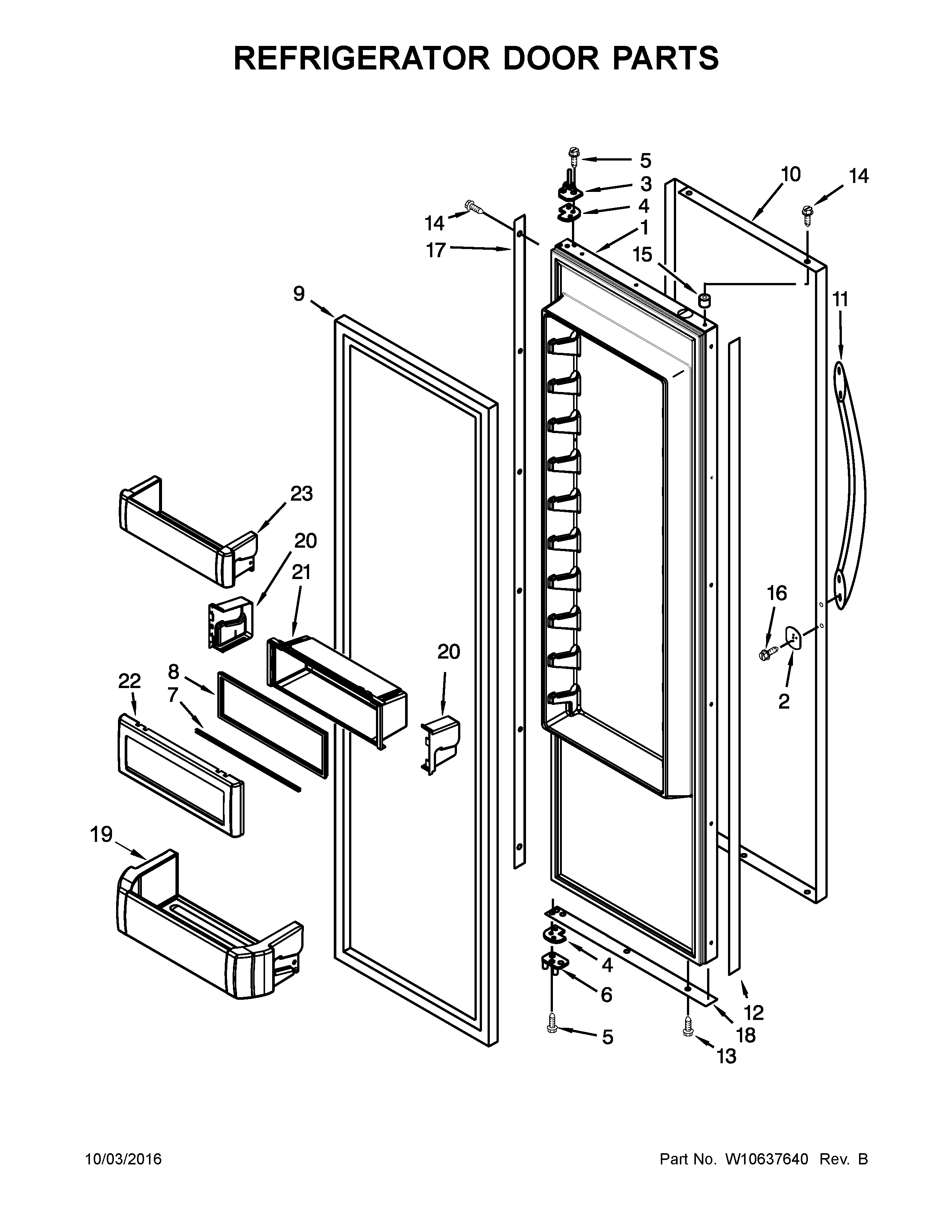 Refrigerator door parts