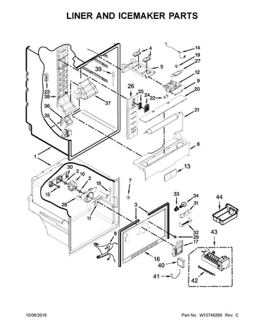 Liner and icemaker parts