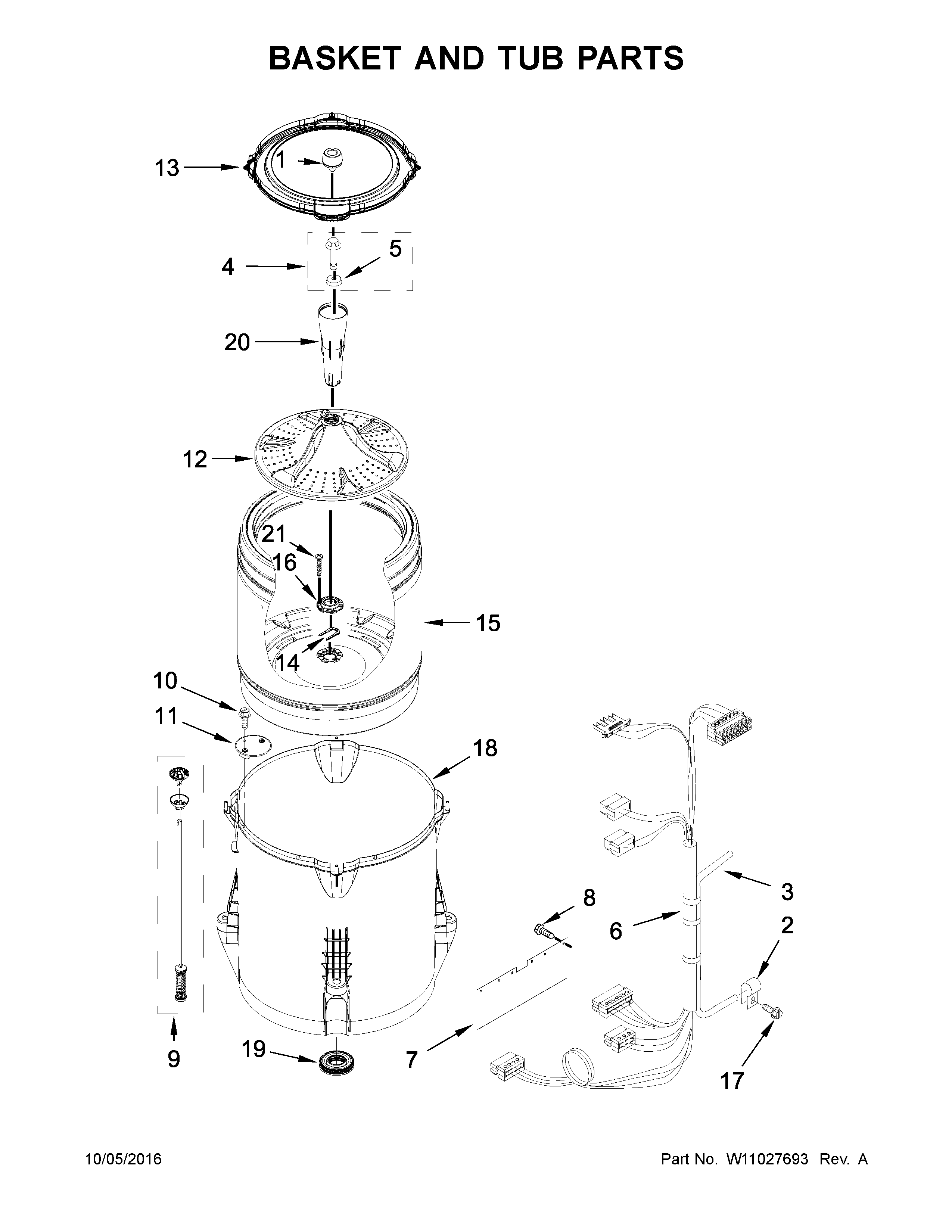 Basket and tub parts