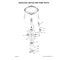 Whirlpool 4KWTW4845FW0 gearcase, motor and pump parts diagram