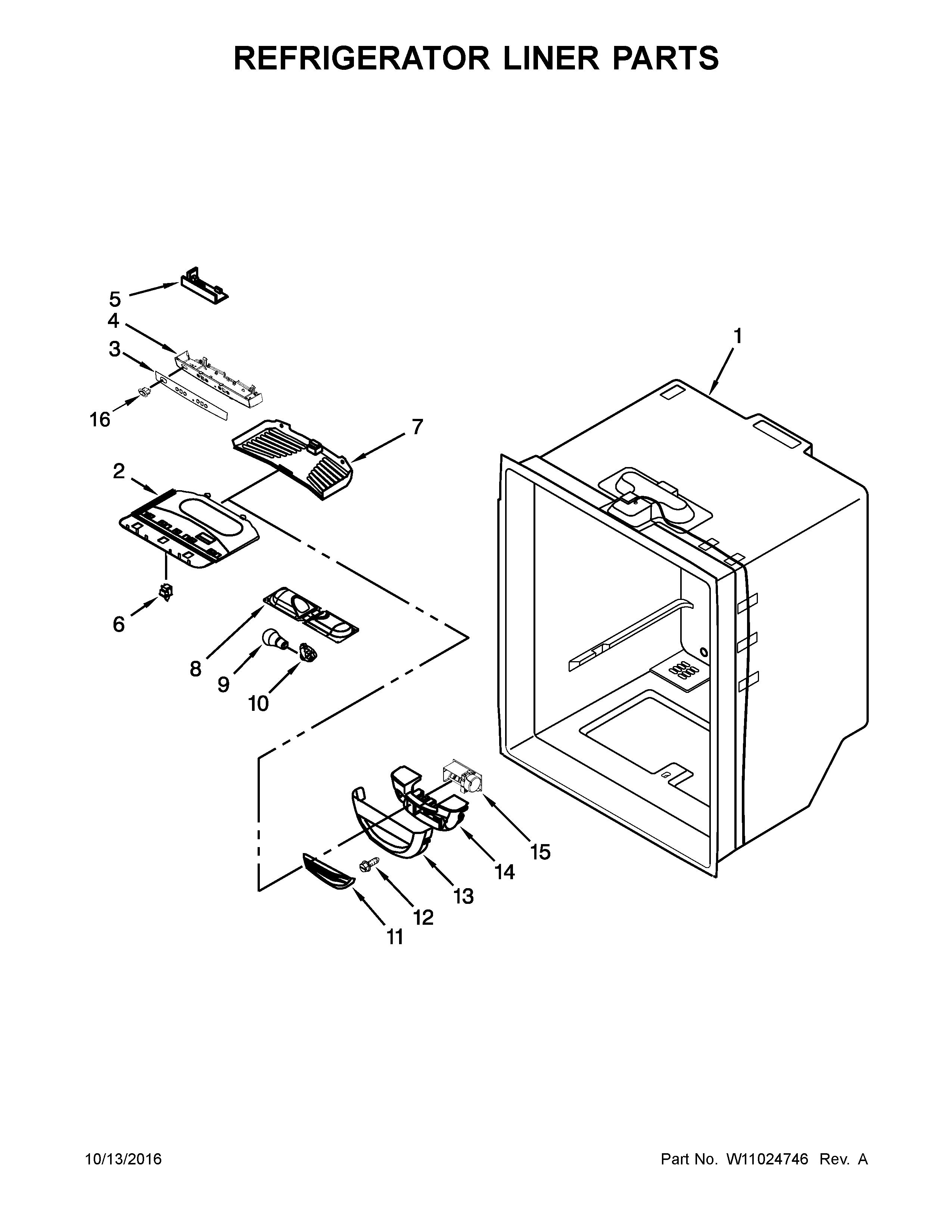 Refrigerator liner parts