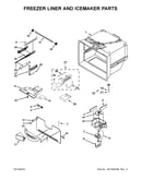Freezer liner and icemaker parts