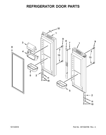 Refrigerator door parts