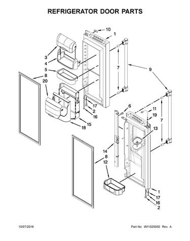 Refrigerator door parts