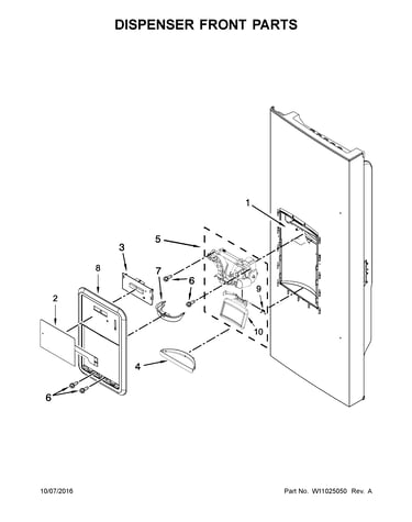 Dispenser front parts