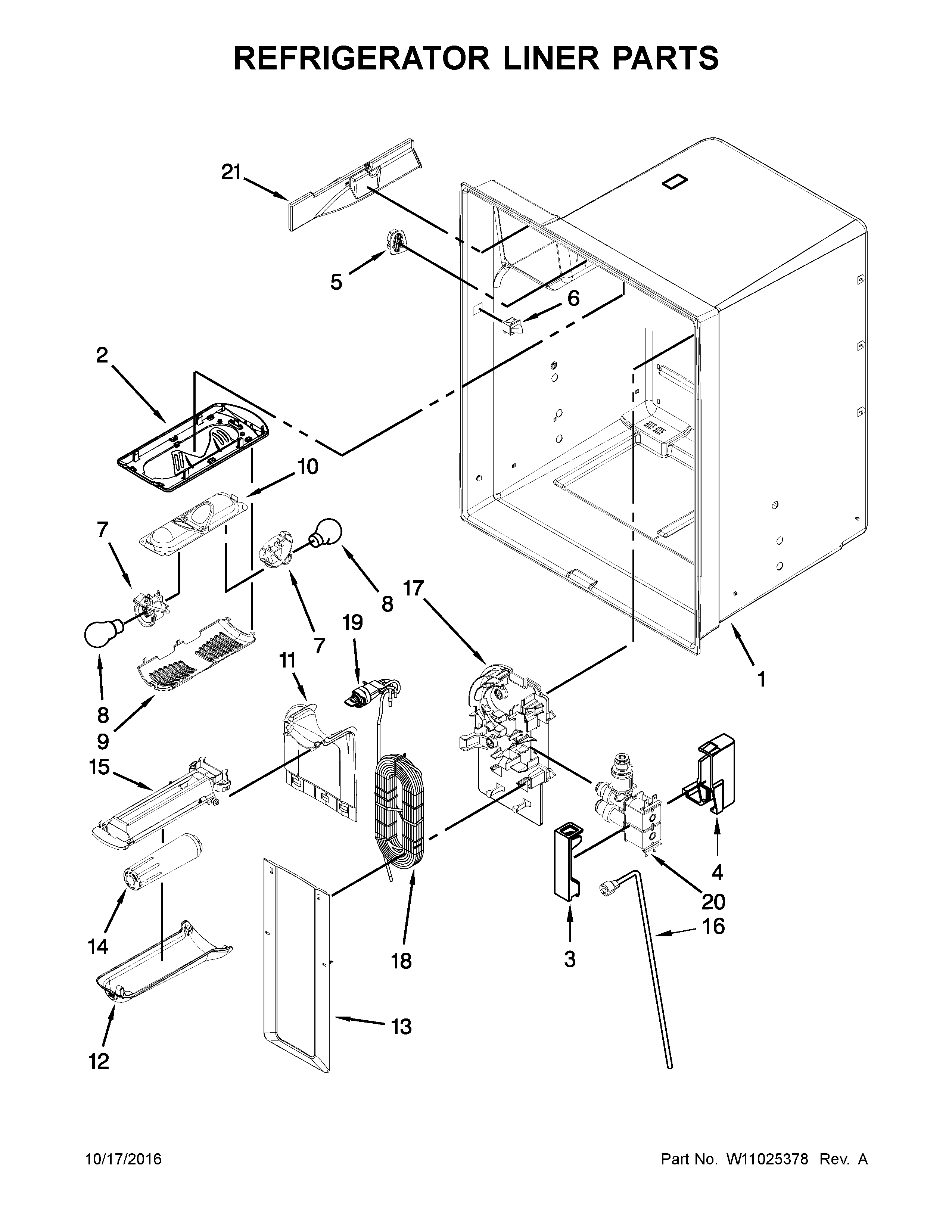 Refrigerator liner parts