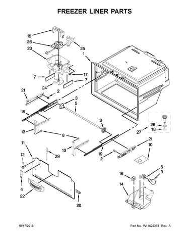 Freezer liner parts