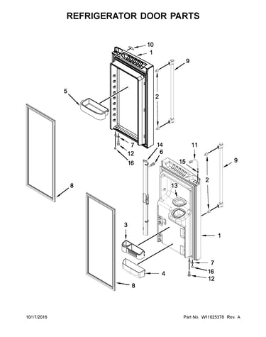 Refrigerator door parts