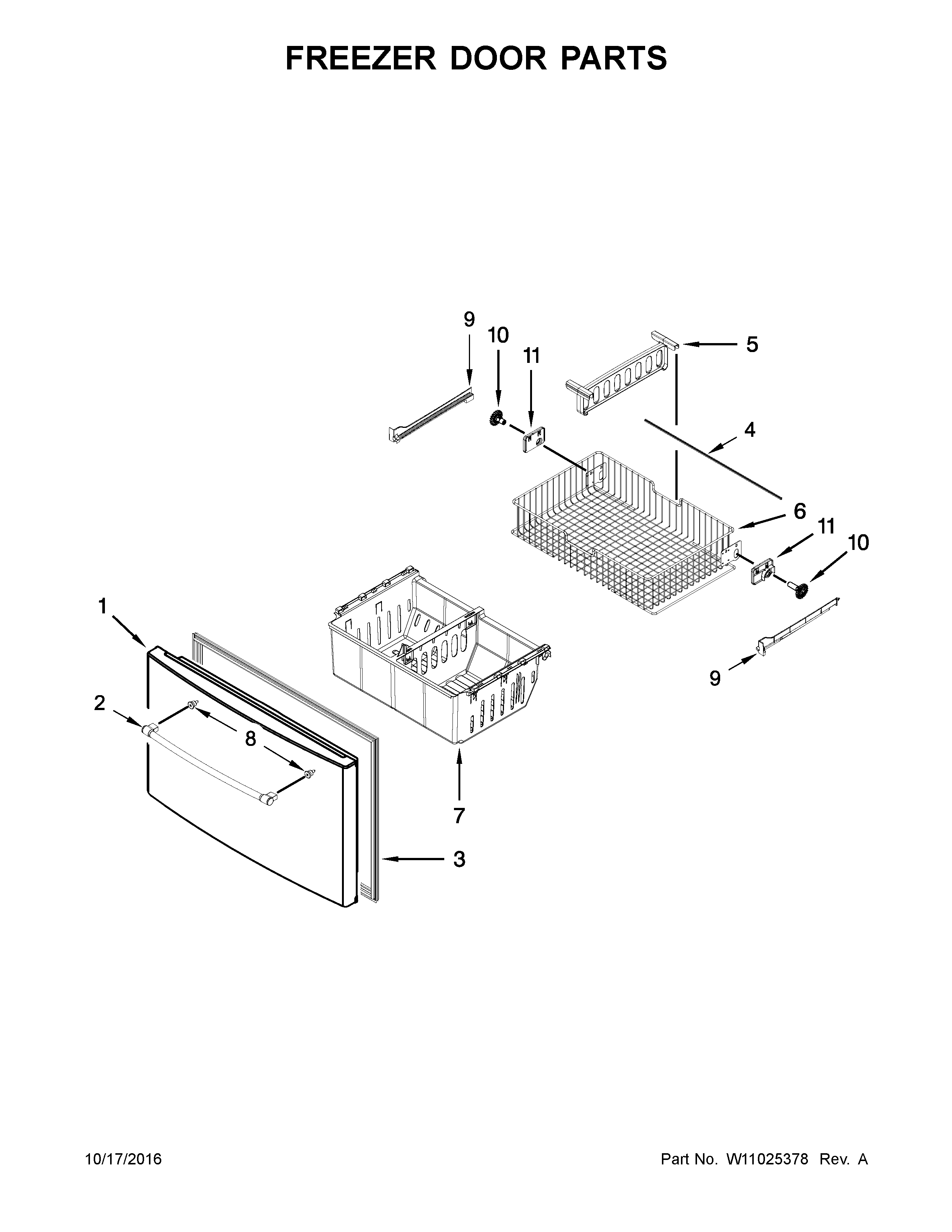 Freezer door parts