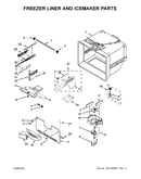 Freezer liner and icemaker parts