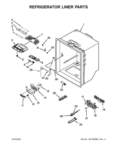 Refrigerator liner parts