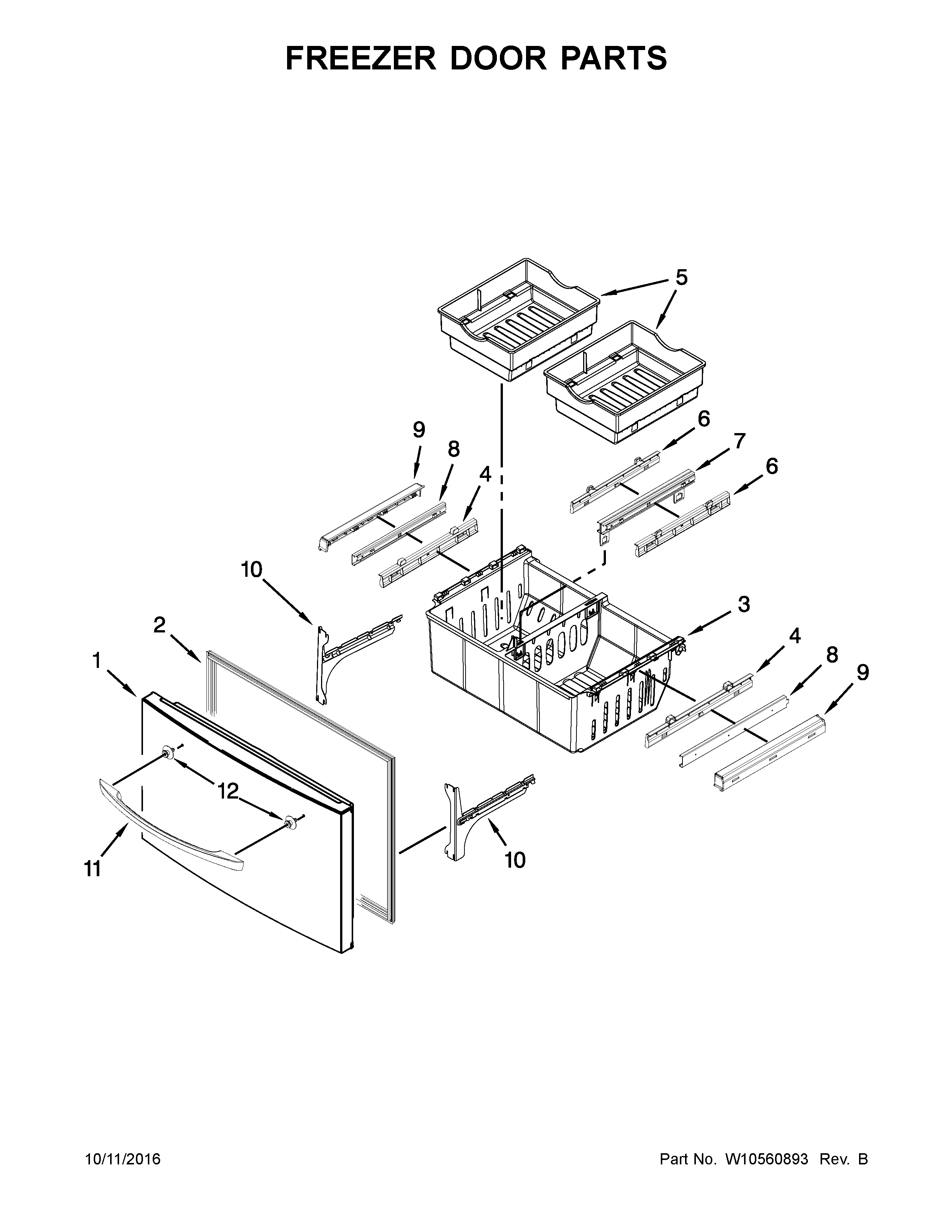 Freezer door parts