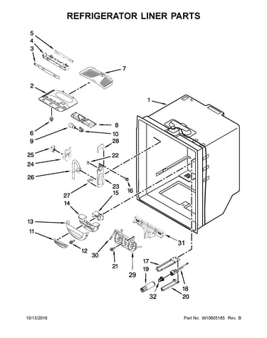 Refrigerator liner parts
