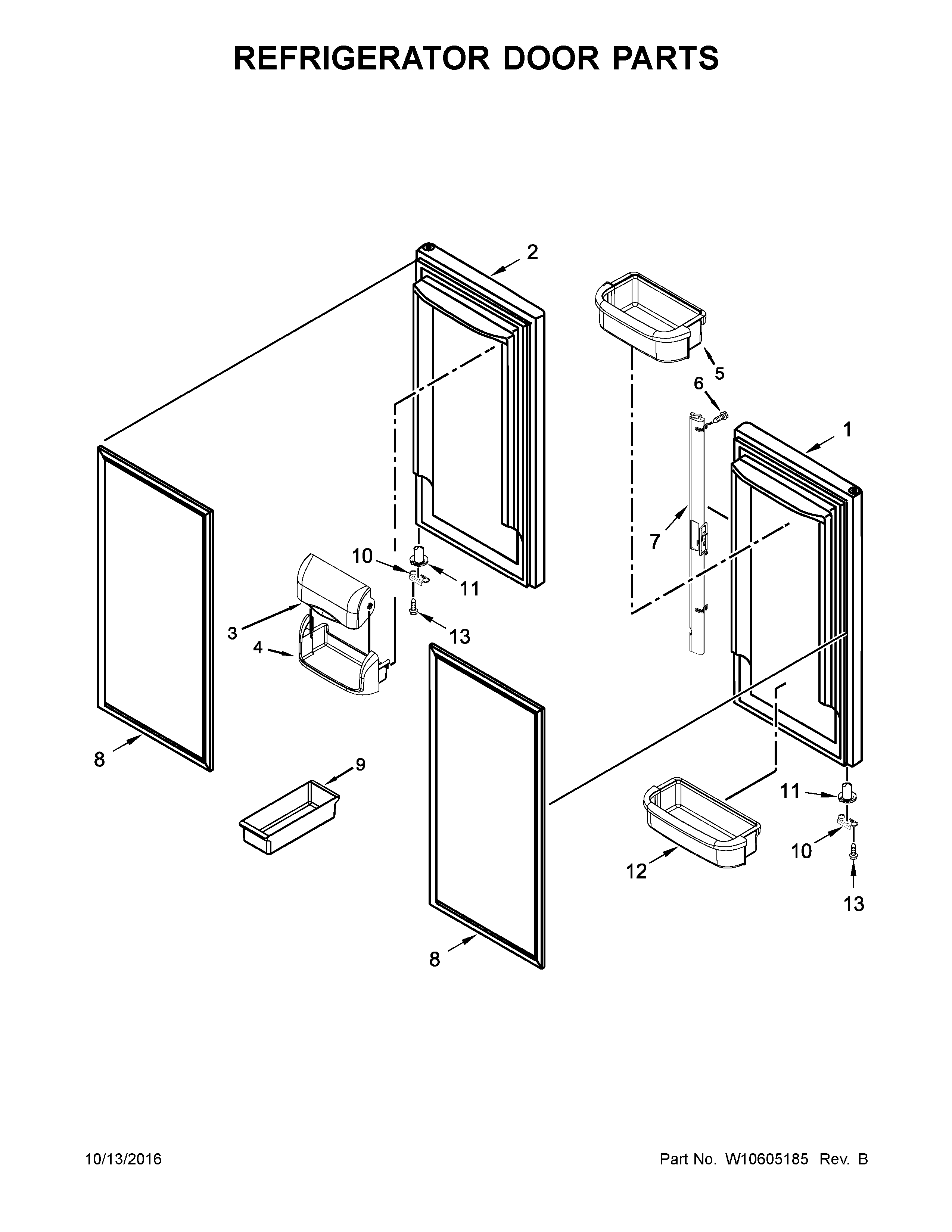 Refrigerator door parts