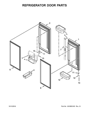 Refrigerator door parts
