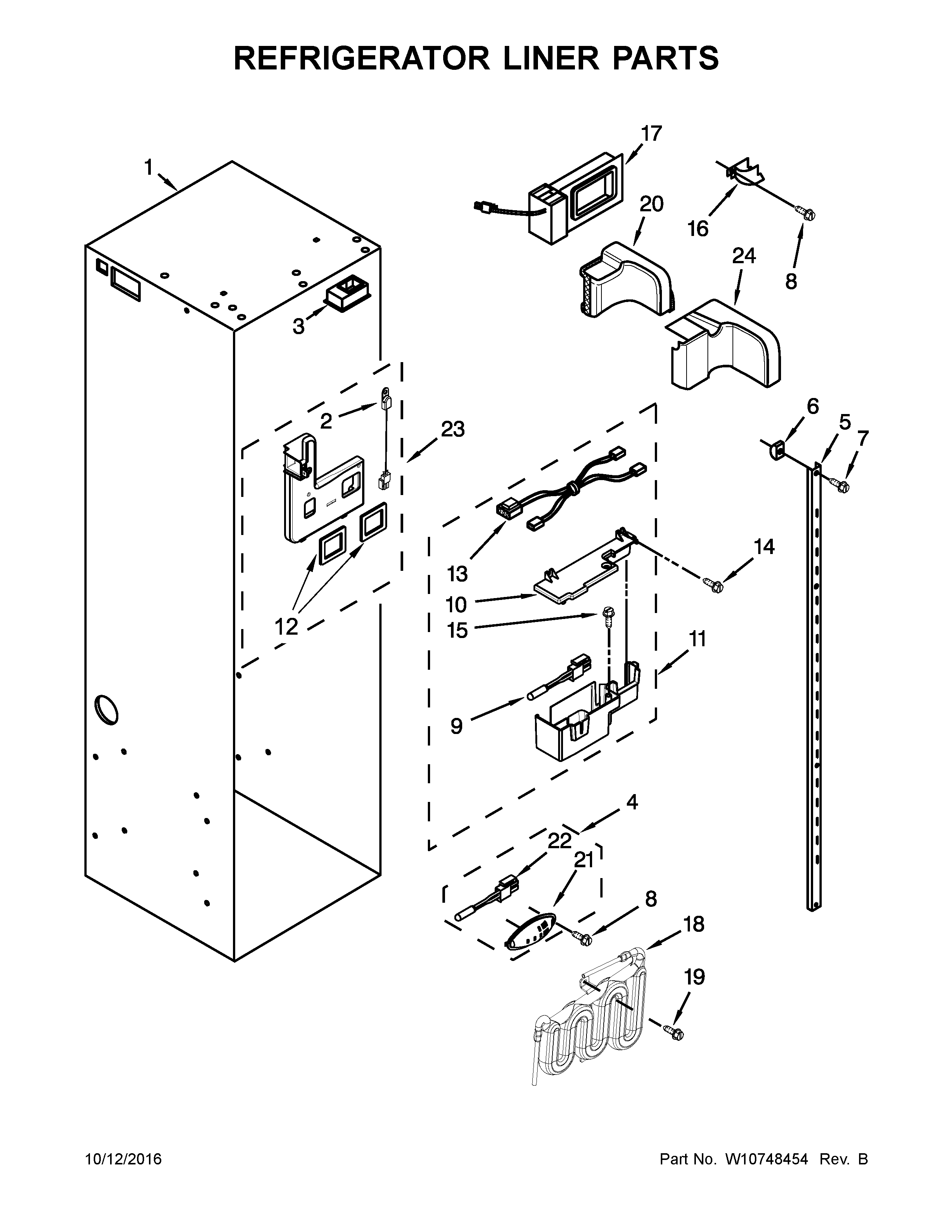 Refrigerator liner parts